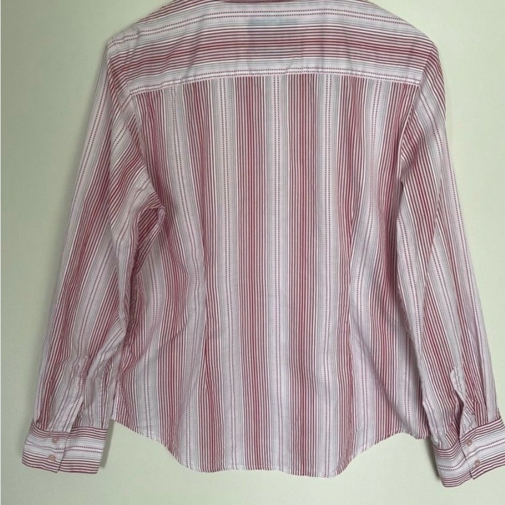 Robert Graham Woman’s  Pink Striped Floral Embroidered Button Down Shirt - Picture 3 of 8